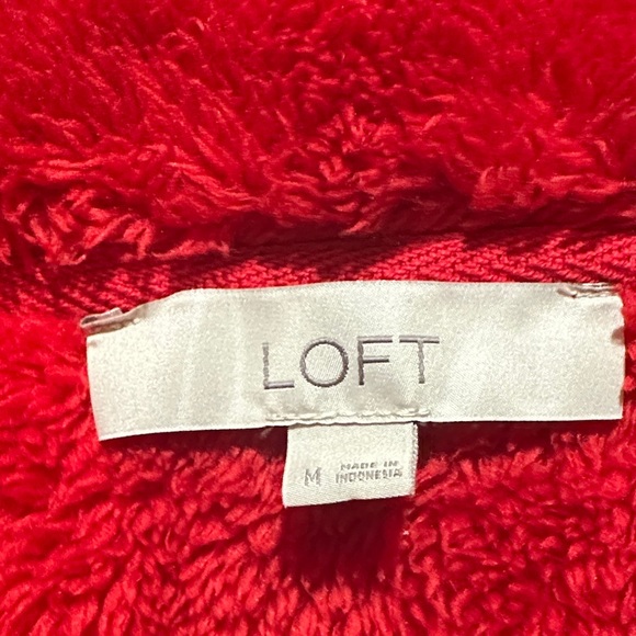 LOFT Vibrant Red Fleece Turtleneck Sweater - Picture 2 of 10